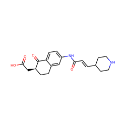 O=C(O)C[C@@H]1CCc2cc(NC(=O)/C=C/C3CCNCC3)ccc2C1=O ZINC000027300615