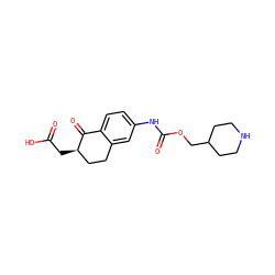 O=C(O)C[C@@H]1CCc2cc(NC(=O)OCC3CCNCC3)ccc2C1=O ZINC000027300605