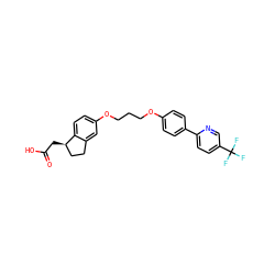 O=C(O)C[C@@H]1CCc2cc(OCCCOc3ccc(-c4ccc(C(F)(F)F)cn4)cc3)ccc21 ZINC000014977102