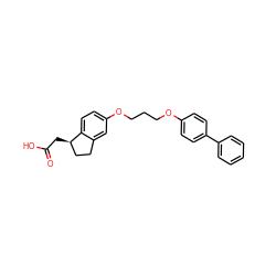 O=C(O)C[C@@H]1CCc2cc(OCCCOc3ccc(-c4ccccc4)cc3)ccc21 ZINC000014977013