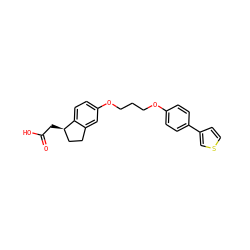 O=C(O)C[C@@H]1CCc2cc(OCCCOc3ccc(-c4ccsc4)cc3)ccc21 ZINC000014977075