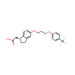 O=C(O)C[C@@H]1CCc2cc(OCCCOc3ccc(C(F)(F)F)cc3)ccc21 ZINC000014976998