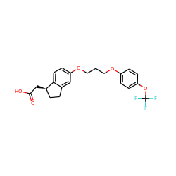 O=C(O)C[C@@H]1CCc2cc(OCCCOc3ccc(OC(F)(F)F)cc3)ccc21 ZINC000014977001