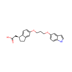 O=C(O)C[C@@H]1CCc2cc(OCCCOc3ccc4[nH]ccc4c3)ccc21 ZINC000014977250