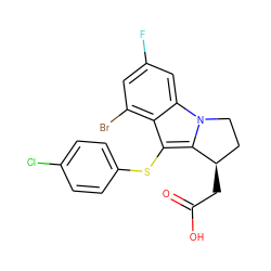 O=C(O)C[C@@H]1CCn2c1c(Sc1ccc(Cl)cc1)c1c(Br)cc(F)cc12 ZINC000029055111