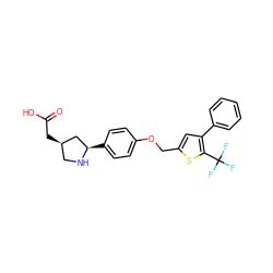 O=C(O)C[C@@H]1CN[C@H](c2ccc(OCc3cc(-c4ccccc4)c(C(F)(F)F)s3)cc2)C1 ZINC000036178519