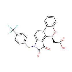 O=C(O)C[C@@H]1Oc2ccccc2-c2ccc3c(c21)C(=O)C(=O)N3Cc1ccc(C(F)(F)F)cc1 ZINC000299854789