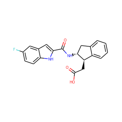 O=C(O)C[C@@H]1c2ccccc2C[C@H]1NC(=O)c1cc2cc(F)ccc2[nH]1 ZINC000034600235