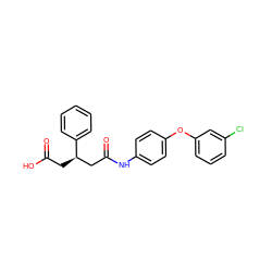 O=C(O)C[C@H](CC(=O)Nc1ccc(Oc2cccc(Cl)c2)cc1)c1ccccc1 ZINC000217062988