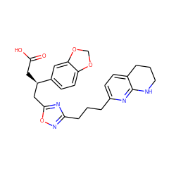 O=C(O)C[C@H](Cc1nc(CCCc2ccc3c(n2)NCCC3)no1)c1ccc2c(c1)OCO2 ZINC000003962019