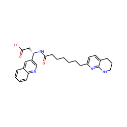 O=C(O)C[C@H](NC(=O)CCCCCCc1ccc2c(n1)NCCC2)c1cnc2ccccc2c1 ZINC000013817641