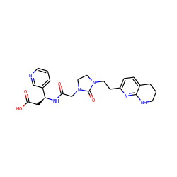 O=C(O)C[C@H](NC(=O)CN1CCN(CCc2ccc3c(n2)NCCC3)C1=O)c1cccnc1 ZINC000013436062