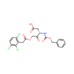 O=C(O)C[C@H](NC(=O)OCc1ccccc1)C(=O)COC(=O)Cc1c(Cl)ccc(Cl)c1Cl ZINC000026388661