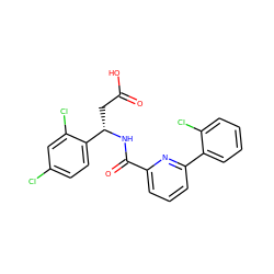 O=C(O)C[C@H](NC(=O)c1cccc(-c2ccccc2Cl)n1)c1ccc(Cl)cc1Cl ZINC000203336869