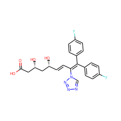 O=C(O)C[C@H](O)C[C@H](O)/C=C/C(=C(c1ccc(F)cc1)c1ccc(F)cc1)n1cnnn1 ZINC000003801965