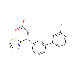 O=C(O)C[C@H](c1cccc(-c2cccc(Cl)c2)c1)c1nccs1 ZINC000221078797