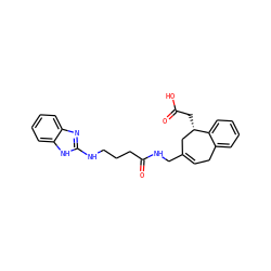 O=C(O)C[C@H]1CC(CNC(=O)CCCNc2nc3ccccc3[nH]2)=CCc2ccccc21 ZINC000001909819