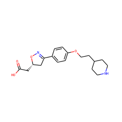 O=C(O)C[C@H]1CC(c2ccc(OCCC3CCNCC3)cc2)=NO1 ZINC000003812536