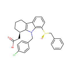 O=C(O)C[C@H]1CCCc2c1n(Cc1ccc(Cl)cc1)c1c([S@+]([O-])Cc3ccccc3)cccc21 ZINC000036190307