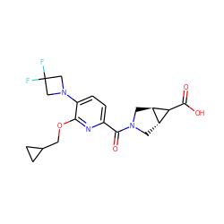 O=C(O)C1[C@@H]2CN(C(=O)c3ccc(N4CC(F)(F)C4)c(OCC4CC4)n3)C[C@@H]12 ZINC000146297214