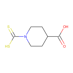 O=C(O)C1CCN(C(=S)S)CC1 ZINC000165874417