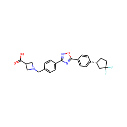 O=C(O)C1CN(Cc2ccc(-c3noc(-c4ccc([C@@H]5CCC(F)(F)C5)cc4)n3)cc2)C1 ZINC000013673906