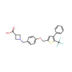 O=C(O)C1CN(Cc2ccc(OCc3cc(-c4ccccc4)c(C(F)(F)F)s3)cc2)C1 ZINC000003816977