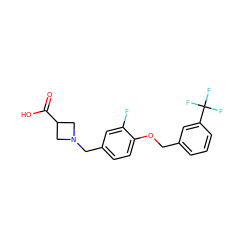 O=C(O)C1CN(Cc2ccc(OCc3cccc(C(F)(F)F)c3)c(F)c2)C1 ZINC000143723210