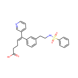 O=C(O)CC/C=C(/c1cccnc1)c1cccc(CCNS(=O)(=O)c2ccccc2)c1 ZINC000027761208