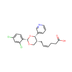 O=C(O)CC/C=C\C[C@@H]1CO[C@H](c2ccc(Cl)cc2Cl)O[C@@H]1c1cccnc1 ZINC000013740452
