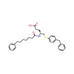 O=C(O)CC[C@@H](CSc1ccc(Cc2ccccc2)cc1)NC(=O)CCCCCCc1ccccc1 ZINC000003803297