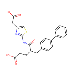 O=C(O)CC[C@@H](Cc1ccc(-c2ccccc2)cc1)C(=O)Nc1nc(CC(=O)O)cs1 ZINC000029308711