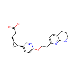 O=C(O)CC[C@@H]1C[C@@H]1c1ccc(OCCc2ccc3c(n2)NCCC3)nc1 ZINC000028648187