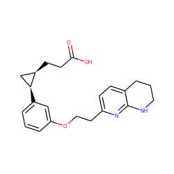 O=C(O)CC[C@@H]1C[C@@H]1c1cccc(OCCc2ccc3c(n2)NCCC3)c1 ZINC000028648227