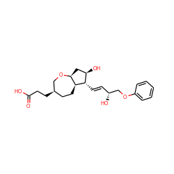 O=C(O)CC[C@@H]1CC[C@H]2[C@H](C[C@@H](O)[C@@H]2/C=C/[C@@H](O)COc2ccccc2)OC1 ZINC000166964487