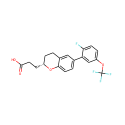 O=C(O)CC[C@@H]1CCc2cc(-c3cc(OC(F)(F)F)ccc3F)ccc2O1 ZINC001772649910