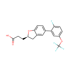 O=C(O)CC[C@@H]1Cc2cc(-c3cc(OC(F)(F)F)ccc3F)ccc2O1 ZINC001772623043