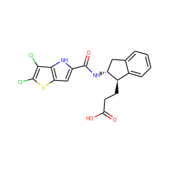 O=C(O)CC[C@@H]1c2ccccc2C[C@H]1NC(=O)c1cc2sc(Cl)c(Cl)c2[nH]1 ZINC000049785384