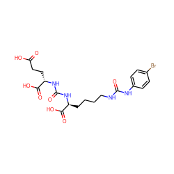 O=C(O)CC[C@H](NC(=O)N[C@@H](CCCCNC(=O)Nc1ccc(Br)cc1)C(=O)O)C(=O)O ZINC000040973202