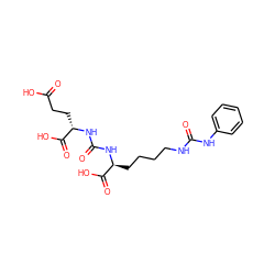 O=C(O)CC[C@H](NC(=O)N[C@@H](CCCCNC(=O)Nc1ccccc1)C(=O)O)C(=O)O ZINC000040974972