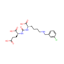 O=C(O)CC[C@H](NC(=O)N[C@@H](CCCCNCc1cccc(Cl)c1)C(=O)O)C(=O)O ZINC000040974105