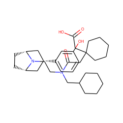 O=C(O)CC1(CC(=O)N(CCN2[C@H]3CC[C@@H]2C[C@H](c2cccc(O)c2)C3)CC2CCCCC2)CCCCC1 ZINC001772654593