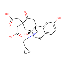 O=C(O)CC1(CC(=O)O)C[C@@]2(O)[C@H]3Cc4ccc(O)cc4[C@@]2(CCN3CC2CC2)CC1=O ZINC000217075636