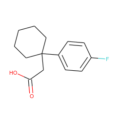 O=C(O)CC1(c2ccc(F)cc2)CCCCC1 ZINC000041269547