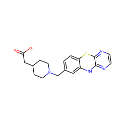 O=C(O)CC1CCN(Cc2ccc3c(c2)Nc2nccnc2S3)CC1 ZINC000038345157