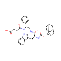 O=C(O)CCC(=O)N[C@@H](CNC(=O)[C@H](Cc1c[nH]c2ccccc12)NC(=O)OC1C2CC3CC(C2)CC1C3)c1ccccc1 ZINC000029345655