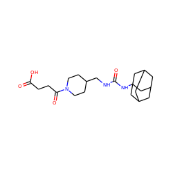 O=C(O)CCC(=O)N1CCC(CNC(=O)NC23CC4CC(CC(C4)C2)C3)CC1 ZINC000036330653