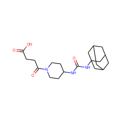 O=C(O)CCC(=O)N1CCC(NC(=O)NC23CC4CC(CC(C4)C2)C3)CC1 ZINC000036330651