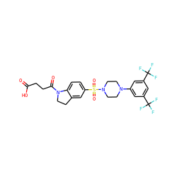 O=C(O)CCC(=O)N1CCc2cc(S(=O)(=O)N3CCN(c4cc(C(F)(F)F)cc(C(F)(F)F)c4)CC3)ccc21 ZINC000118522754