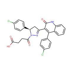 O=C(O)CCC(=O)N1N=C(c2c(-c3ccc(Cl)cc3)c3ccccc3[nH]c2=O)C[C@@H]1c1ccc(Cl)cc1 ZINC000096283775